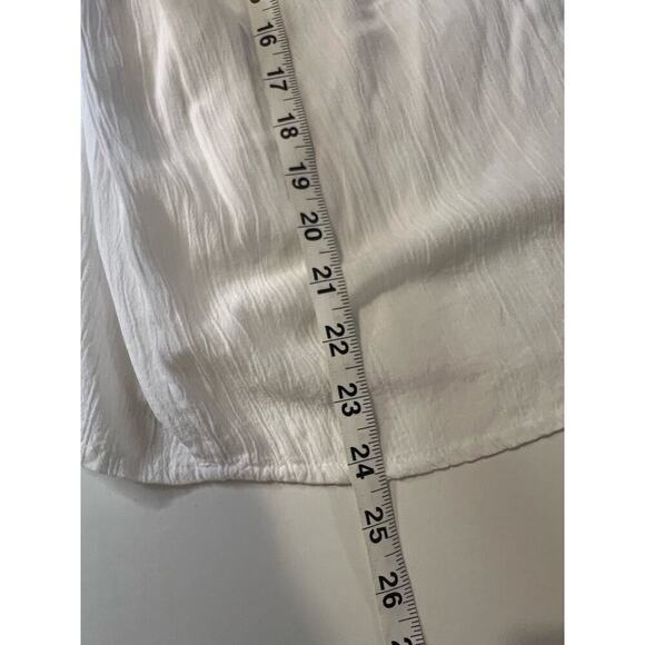 Anthropologie Maeve Short Sleeve Ruffle Yoke Blouse in White - Picture 6 of 11